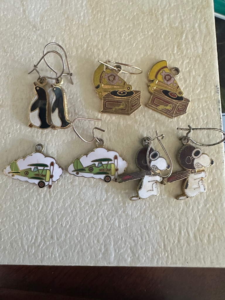 Vintage Cloisonn Enamel Earrings